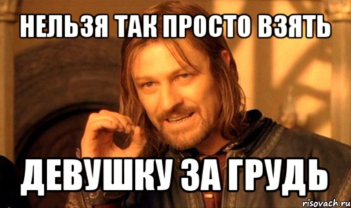 нельзя так просто взять девушку за грудь, Мем Нельзя просто так взять и (Боромир мем)