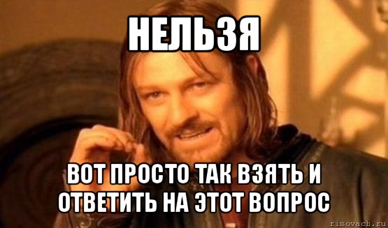 нельзя вот просто так взять и ответить на этот вопрос, Мем Нельзя просто так взять и (Боромир мем)