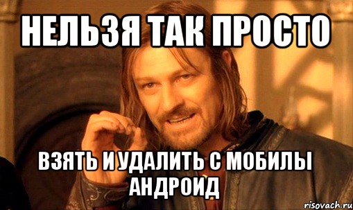 нельзя так просто взять и удалить с мобилы андроид, Мем Нельзя просто так взять и (Боромир мем)