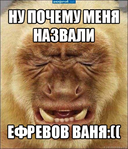 ну почему меня назвали ефревов ваня:((