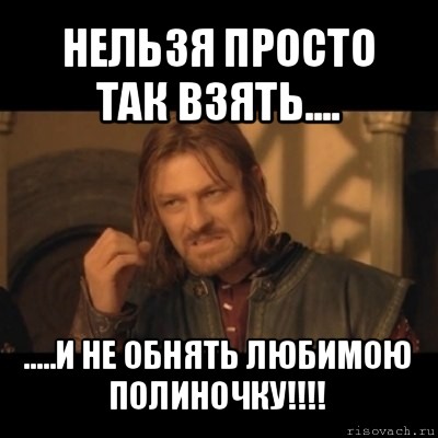 нельзя просто так взять.... .....и не обнять любимою полиночку!!!, Мем Нельзя просто взять