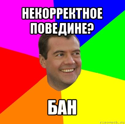 некорректное поведине? бан