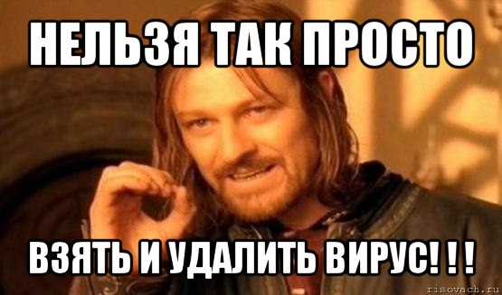 нельзя так просто взять и удалить вирус! ! !, Мем Нельзя просто так взять и (Боромир мем)