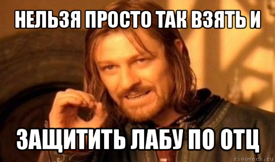 нельзя просто так взять и защитить лабу по отц, Мем Нельзя просто так взять и (Боромир мем)