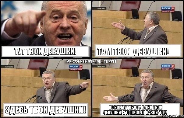 Тут твои девушки! Там твои девушки! Здесь твои девушки! По всему городу одни твои девушки! Это пиздец какой-то!!!, Комикс Жириновский