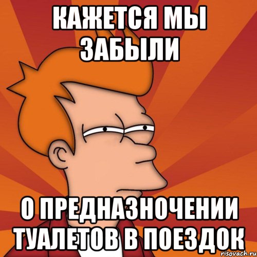 кажется мы забыли о предназночении туалетов в поездок, Мем Мне кажется или (Фрай Футурама)