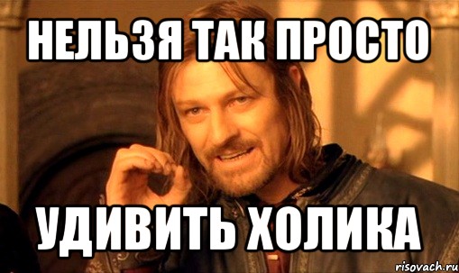 нельзя так просто удивить холика, Мем Нельзя просто так взять и (Боромир мем)