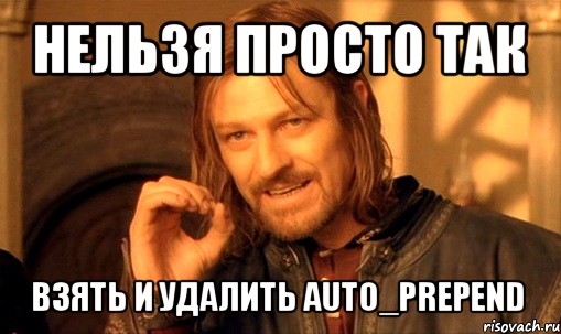 нельзя просто так взять и удалить auto_prepend, Мем Нельзя просто так взять и (Боромир мем)