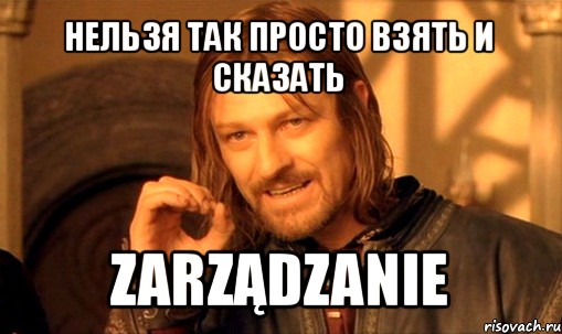 нельзя так просто взять и сказать zarządzanie, Мем Нельзя просто так взять и (Боромир мем)