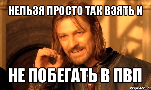 нельзя просто так взять и не побегать в пвп, Мем Нельзя просто так взять и (Боромир мем)