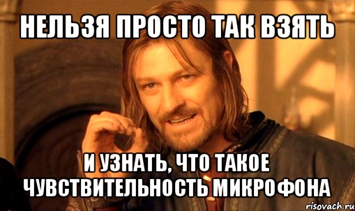 нельзя просто так взять и узнать, что такое чувствительность микрофона, Мем Нельзя просто так взять и (Боромир мем)