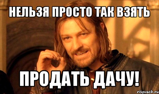 нельзя просто так взять продать дачу!, Мем Нельзя просто так взять и (Боромир мем)