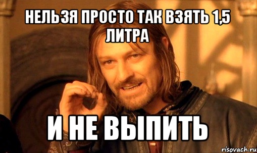 нельзя просто так взять 1,5 литра и не выпить, Мем Нельзя просто так взять и (Боромир мем)