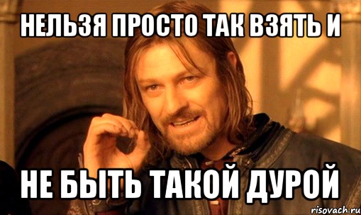 нельзя просто так взять и не быть такой дурой, Мем Нельзя просто так взять и (Боромир мем)