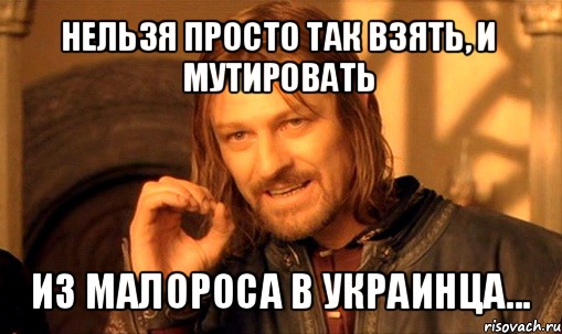 нельзя просто так взять, и мутировать из малороса в украинца..., Мем Нельзя просто так взять и (Боромир мем)