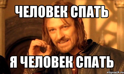 человек спать я человек спать, Мем Нельзя просто так взять и (Боромир мем)