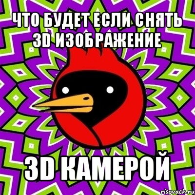 что будет если снять 3d изображение 3d камерой, Мем Омская птица