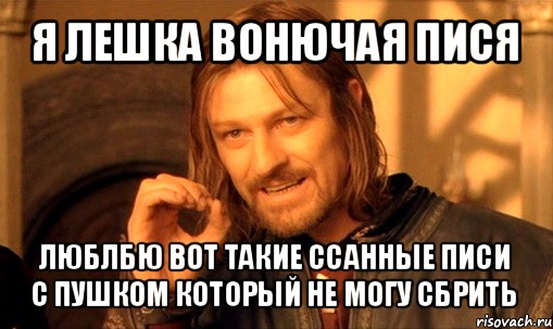 я лешка вонючая пися люблбю вот такие ссанные писи с пушком который не могу сбрить, Мем Нельзя просто так взять и (Боромир мем)