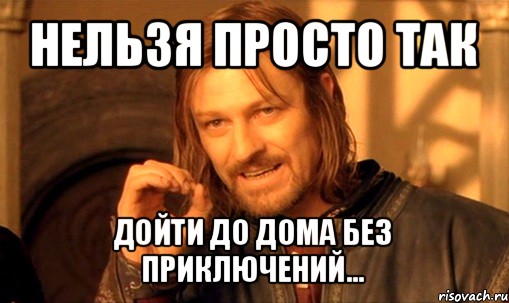 нельзя просто так дойти до дома без приключений..., Мем Нельзя просто так взять и (Боромир мем)