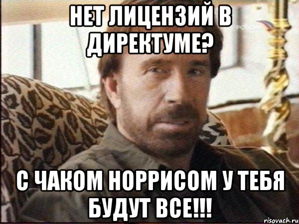 нет лицензий в директуме? с чаком норрисом у тебя будут все!!!, Мем чак норрис