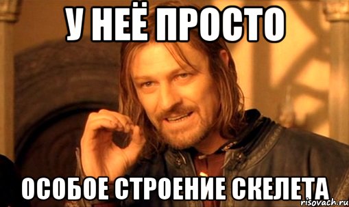 у неё просто особое строение скелета, Мем Нельзя просто так взять и (Боромир мем)