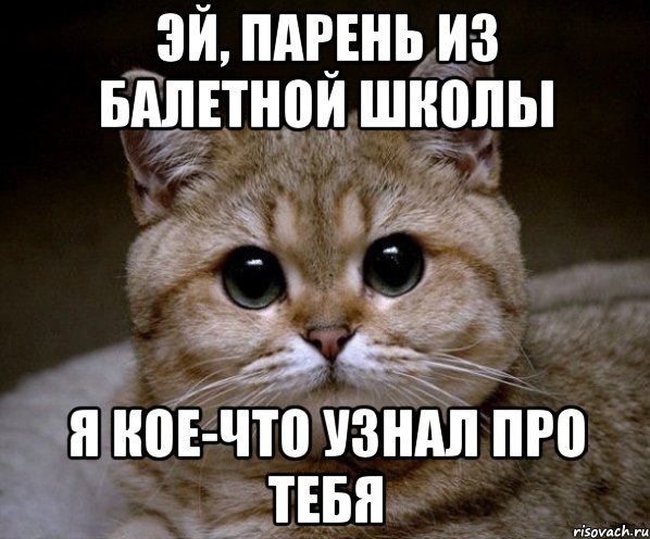 эй, парень из балетной школы я кое-что узнал про тебя, Мем Пидрила Ебаная