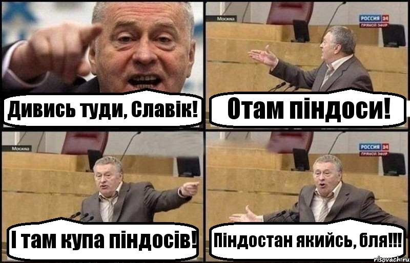 Дивись туди, Славік! Отам піндоси! І там купа піндосів! Піндостан якийсь, бля!!!, Комикс Жириновский