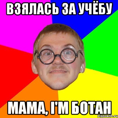 взялась за учёбу мама, i'm ботан, Мем Типичный ботан