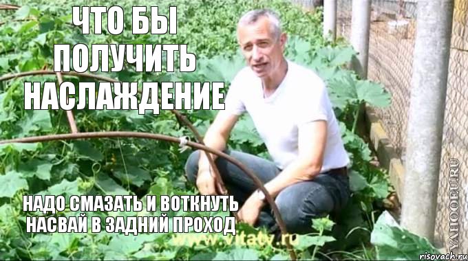 что бы получить наслаждение надо смазать и воткнуть насвай в задний проход, Мем  Доктор попов