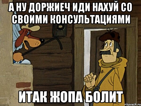 а ну доржиеч иди нахуй со своими консультациями итак жопа болит, Мем Кочерга