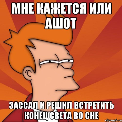 мне кажется или ашот зассал и решил встретить конец света во сне, Мем Мне кажется или (Фрай Футурама)