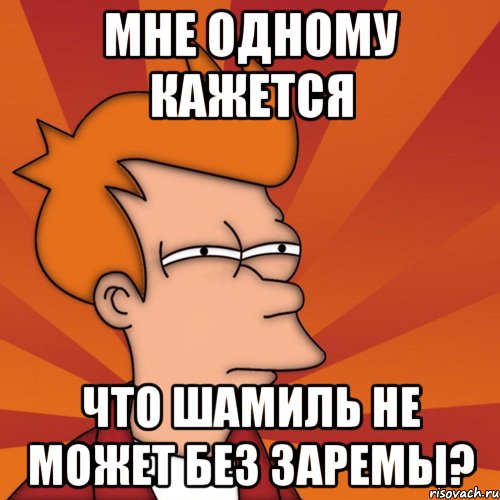 мне одному кажется что шамиль не может без заремы?, Мем Мне кажется или (Фрай Футурама)