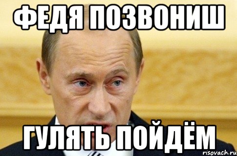 федя позвониш гулять пойдём, Мем путин