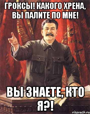 гроксы! какого хрена, вы палите по мне! вы знаете, кто я?!, Мем  сталин цветной