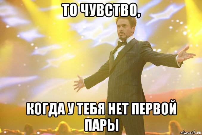 то чувство, когда у тебя нет первой пары, Мем Тони Старк (Роберт Дауни младший)