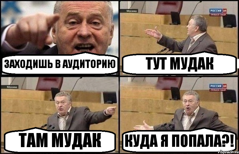 ЗАХОДИШЬ В АУДИТОРИЮ ТУТ МУДАК ТАМ МУДАК КУДА Я ПОПАЛА?!, Комикс Жириновский