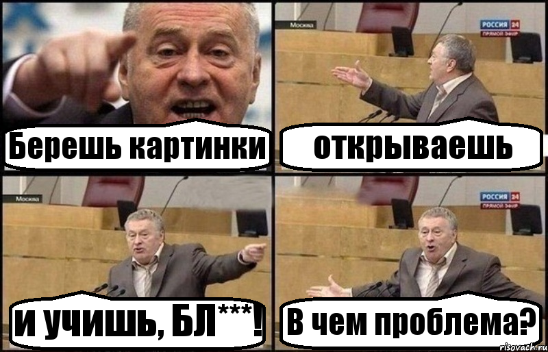 Берешь картинки открываешь и учишь, БЛ***! В чем проблема?, Комикс Жириновский