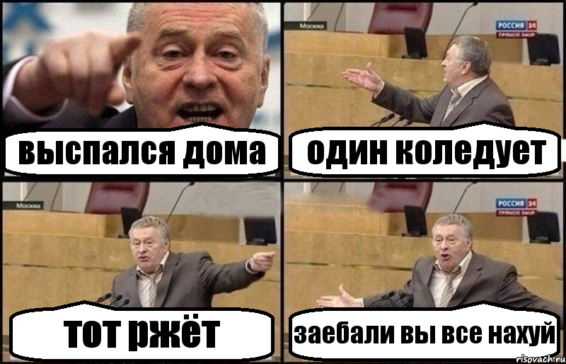 выспался дома один коледует тот ржёт заебали вы все нахуй, Комикс Жириновский