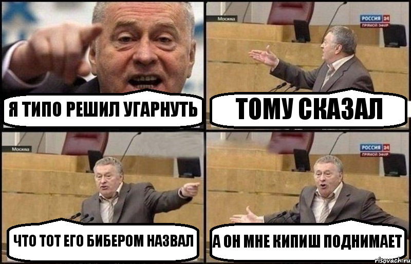 Я ТИПО РЕШИЛ УГАРНУТЬ ТОМУ СКАЗАЛ ЧТО ТОТ ЕГО БИБЕРОМ НАЗВАЛ А ОН МНЕ КИПИШ ПОДНИМАЕТ, Комикс Жириновский