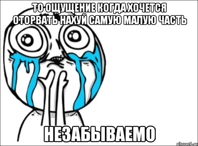 то ощущение когда хочется оторвать нахуй самую малую часть незабываемо, Мем Это самый