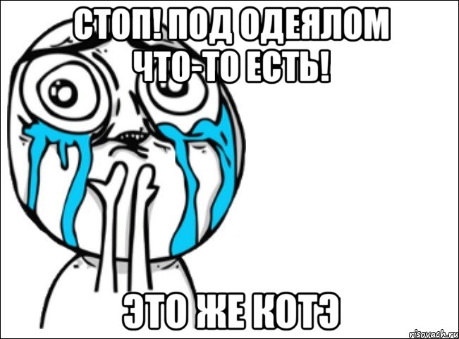 стоп! под одеялом что-то есть! это же котэ, Мем Это самый