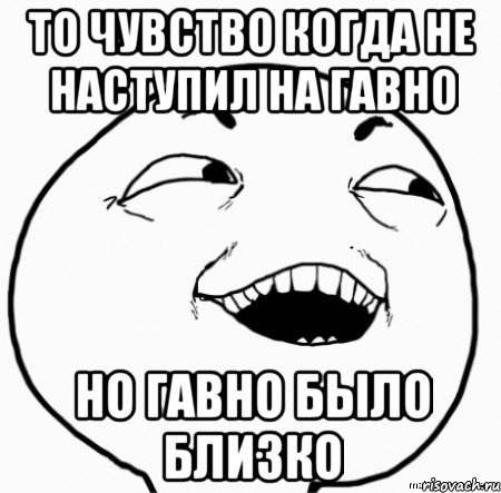 то чувство когда не наступил на гавно но гавно было близко, Мем Дааа