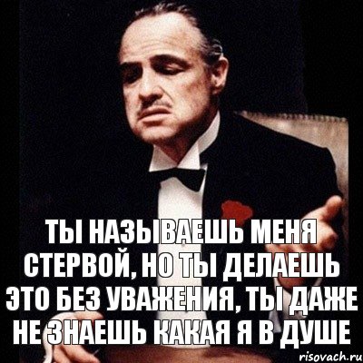 Ты называешь меня стервой, но ты делаешь это без уважения, ты даже не знаешь какая я в душе, Комикс Дон Вито Корлеоне 1