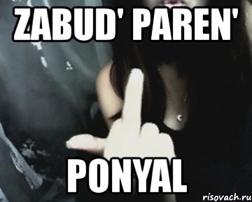 zabud' paren' ponyal, Мем Fuck you