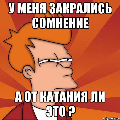 у меня закрались сомнение а от катания ли это ?, Мем Мне кажется или (Фрай Футурама)