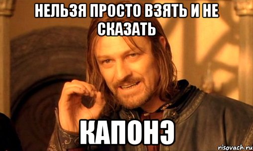 нельзя просто взять и не сказать капонэ, Мем Нельзя просто так взять и (Боромир мем)