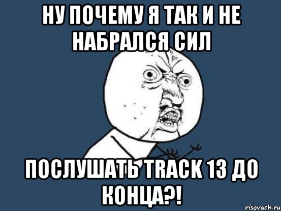 ну почему я так и не набрался сил послушать track 13 до конца?!, Мем Ну почему