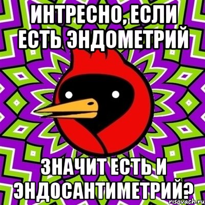 интресно, если есть эндометрий значит есть и эндосантиметрий?, Мем Омская птица