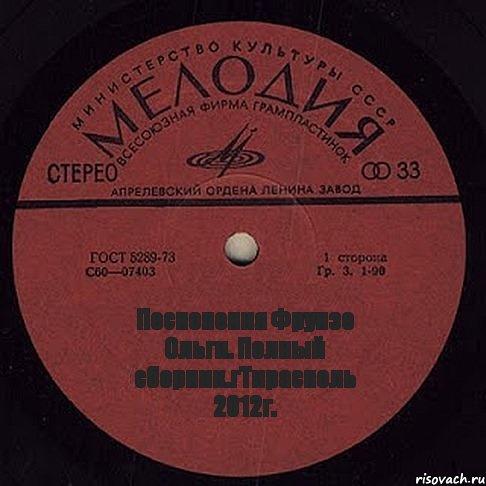 Песнопения Фрунзе Ольги. Полный сборник.гТирасполь 2012г., Комикс пластиночка