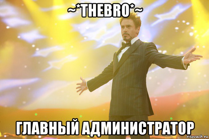 ~*thebro*~ главный администратор, Мем Тони Старк (Роберт Дауни младший)